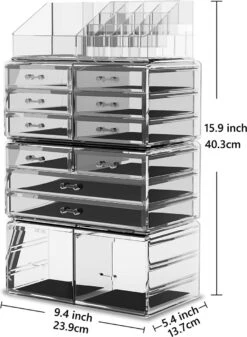 Make-up Cosmetische Organizer Opbergladen Display Dozen Case Met Laden (12D, Transparant) -Cosmetica Winkel 879x1200 4