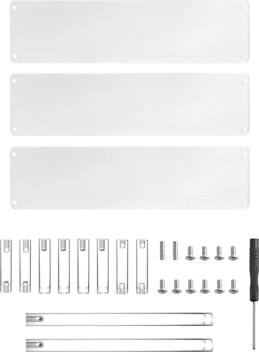 QWORK 3-laags Acryl Displaystandaard, Transparant Acryl Display Riser Plank Voor Figuren, Sieraden, Cupcake, Lippenstift, Nagellak, Kruiden, 30x21x15cm 5 QWORK 3-laags Acryl Displaystandaard, Transparant Acryl Display Riser Plank Voor Figuren, Sieraden, Cupcake, Lippenstift, Nagellak, Kruiden, 30x21x15cm - Afbeelding 3