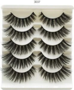 Without Lemons 3D Wimpers 3D37 - 5 Paar - Natuurlijke Kunst Wimpers - Nep Wimpers - Valse Wimpers - Zwart - Wimper Extension - Stijlvol - Fake Eyelashes - Natuurlijk - Stijvol - Make Up - 15cm