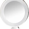 Vergroot Make Up En Scheer Spiegel Met LED Verlichting - 10x Vegroting En Natuurlijk Licht Voor Cosmetica/Scheren/Epileren - 360° Graden Verstelbare Zuignap En Wandbevestiging - Badkamer/Douche/Slaapkamer - Rond – Wit -Cosmetica Winkel 989x1200 3