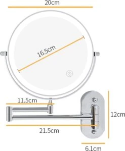 360° Draaibaar LED Scheerspiegel Met 5X Vergroting - 3 Lichtstanden - Dimstanden - Badkamerspiegel Met Natuurlijk Licht - Make-up Spiegel - Draadloos - Werkt Op Batterijen -Cosmetica Winkel 990x1200 5